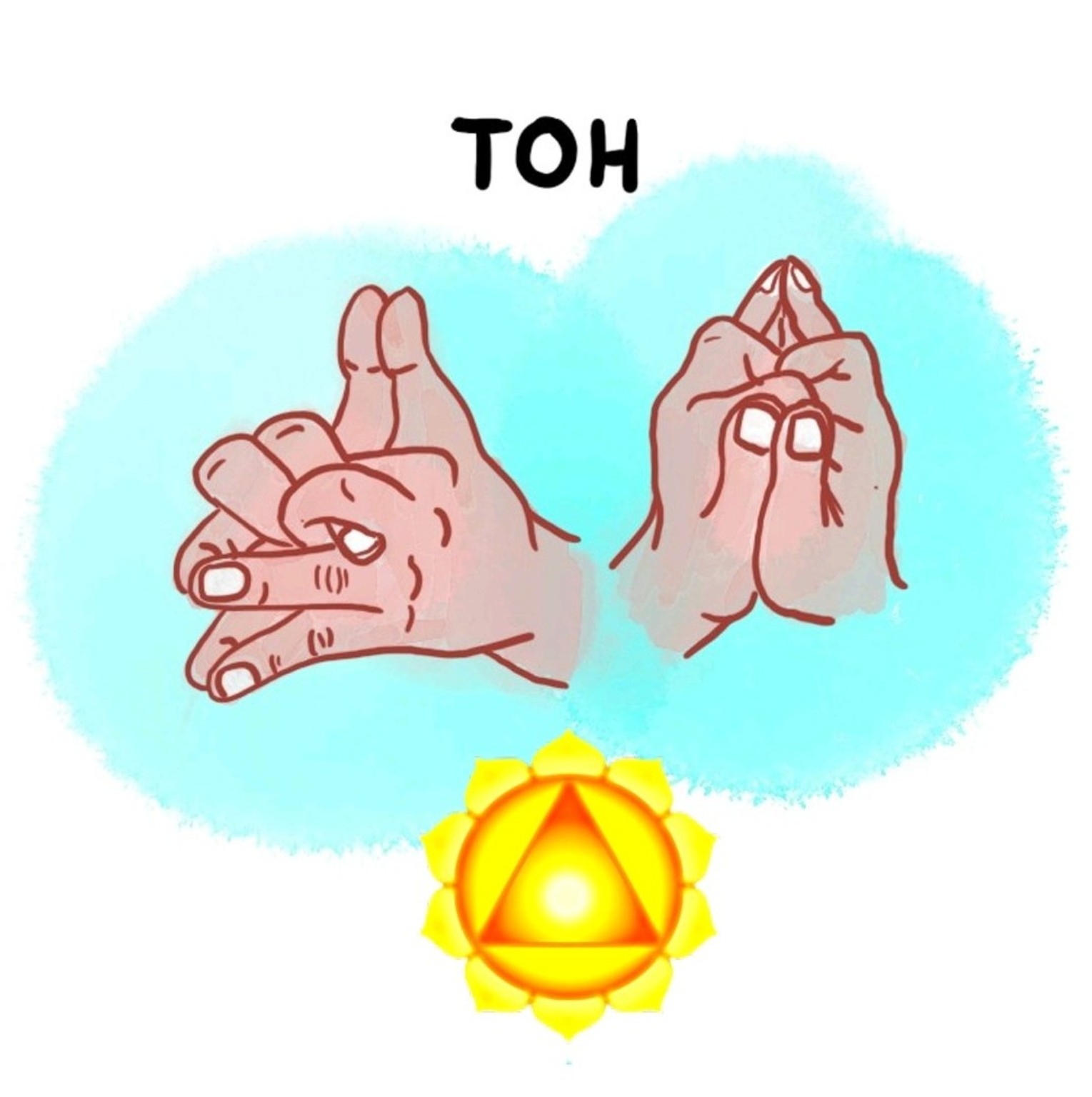 Illustrated hand positions for the Tō seal